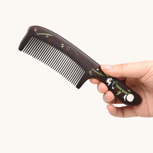 Wooden Comb, Panda eats bamboo