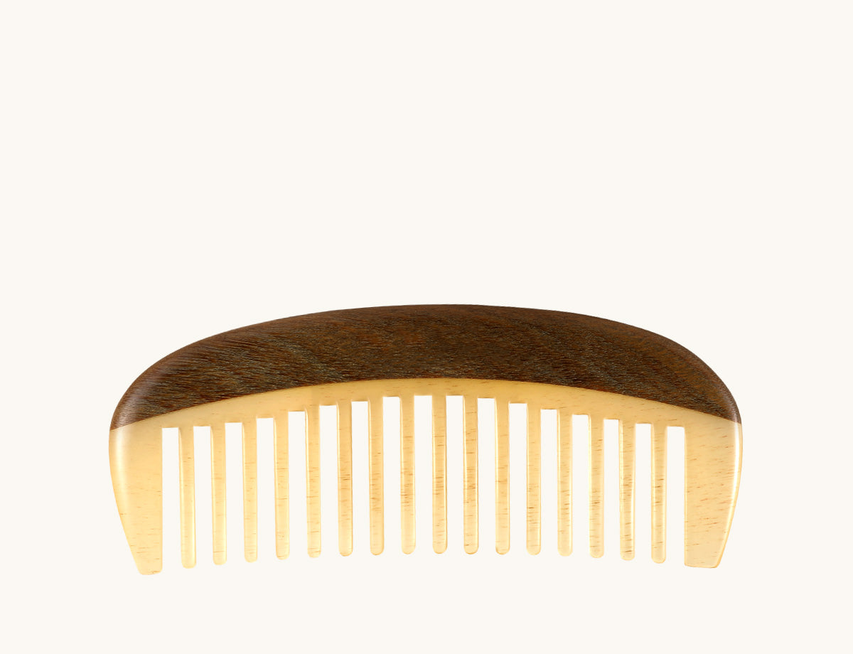 Sheep Horn & Wood Hair Comb