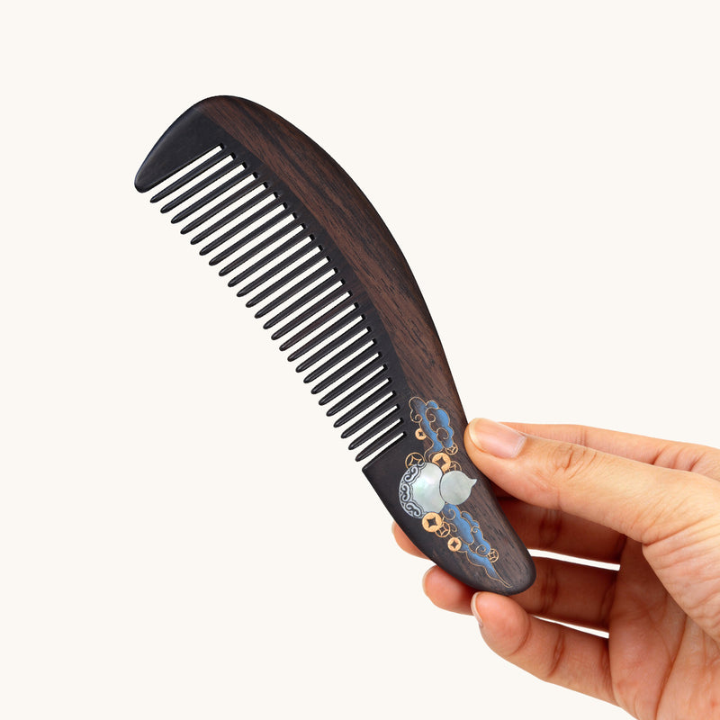 Heritage Blessing | Ebony Fine-Tooth Inlay Comb