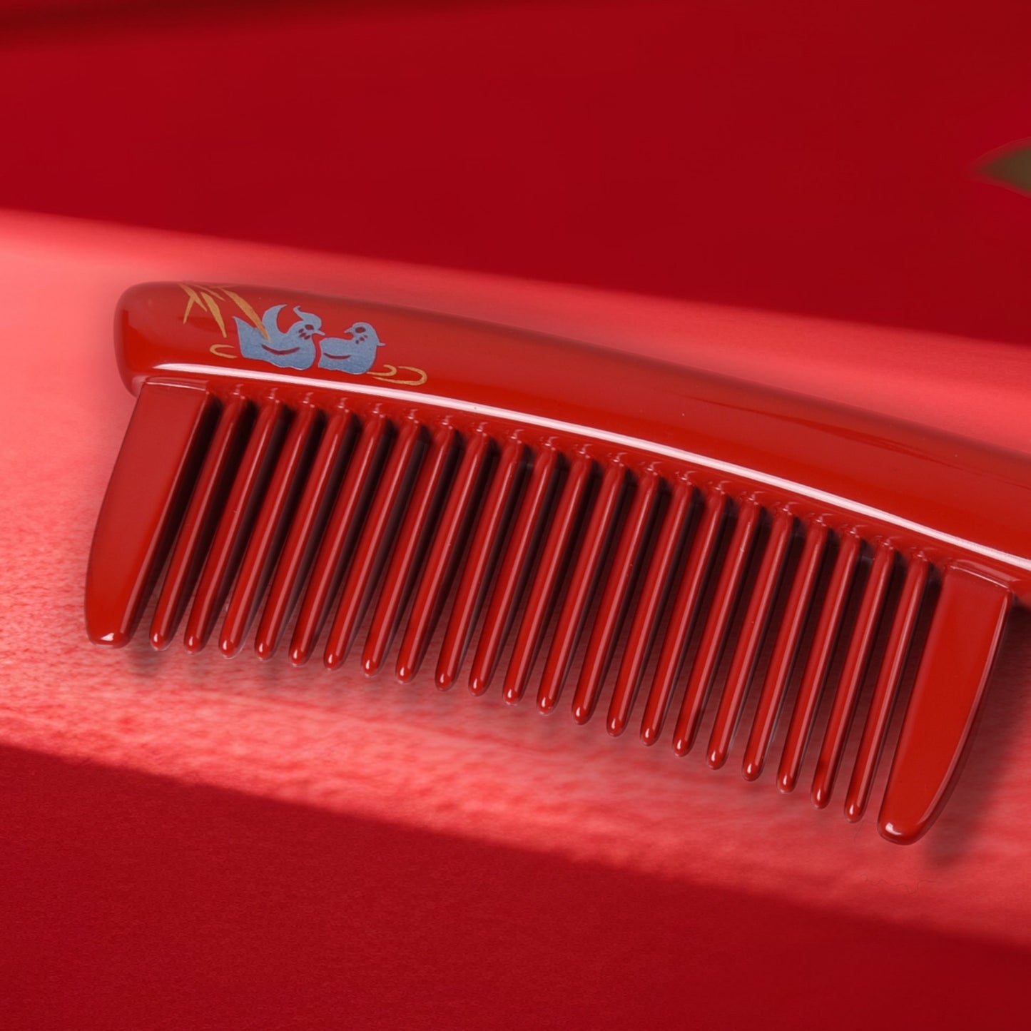 Harmony & Full Moon Red Wooden Hair Comb