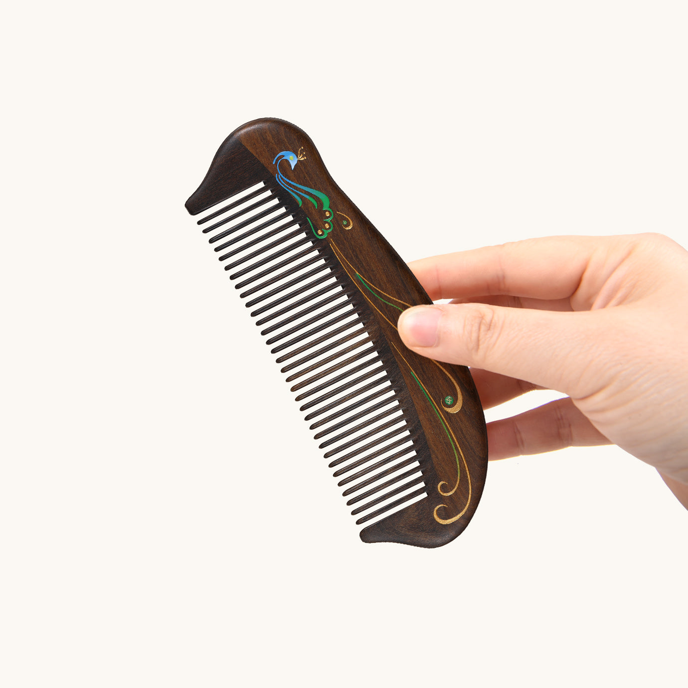 Peigne à cheveux en plumes de paon