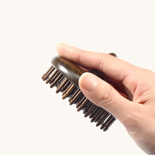 Round Shape Tooth-Inserted Handheld Scalp Massager