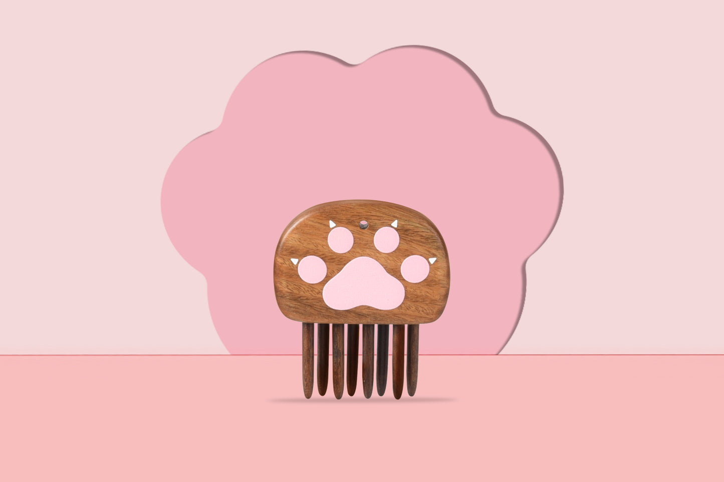 Cat Paw Mini Wooden Comb