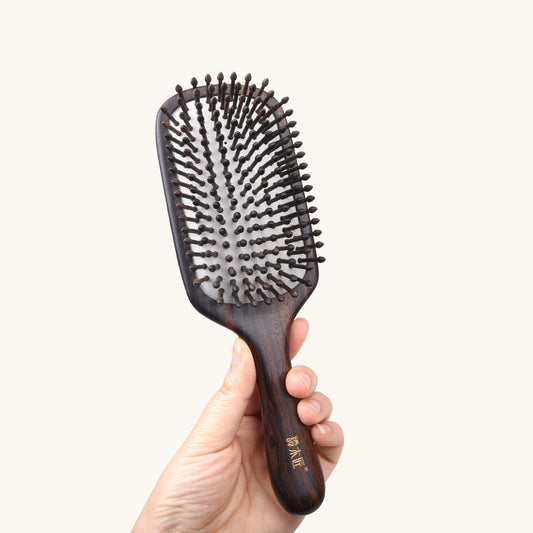 Wooden Hair Brush-Koi Fish Pattern