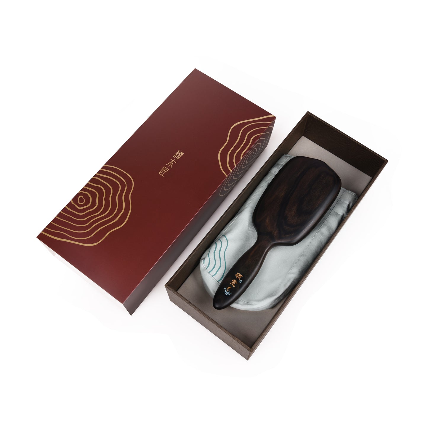 Tooth inserted blackwood hair brush