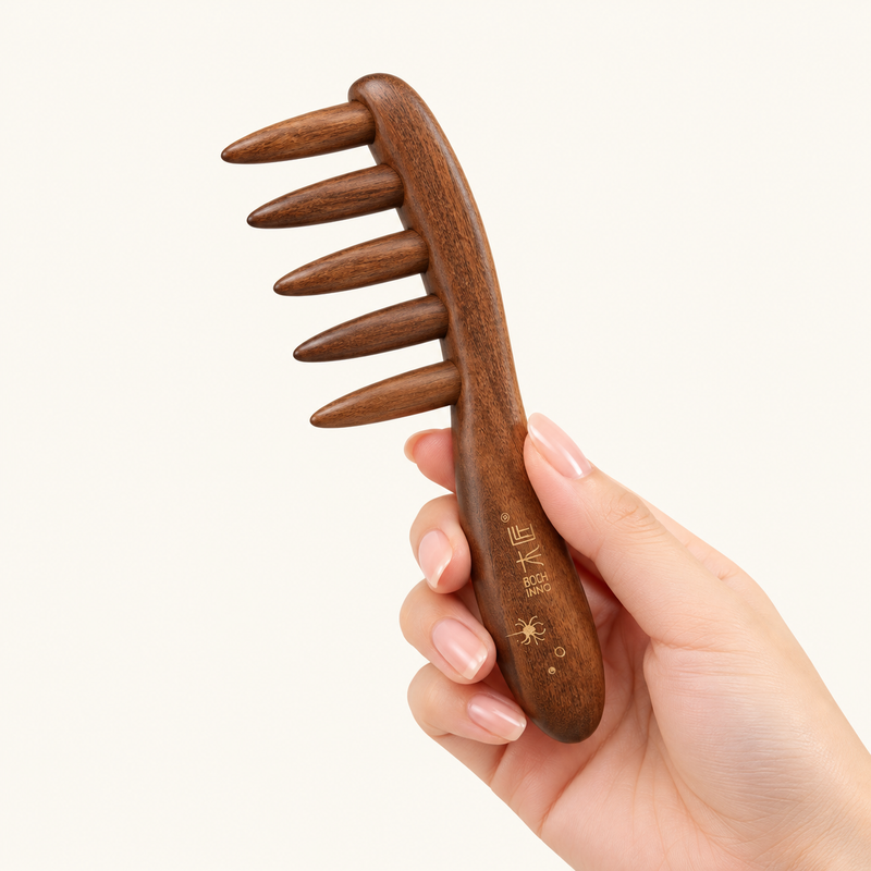Spooky Delight | Inserted Tooth Craft & Lacquer Art Craft Chacate Preto Massage Comb
