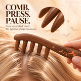 Spooky Delight | Inserted Tooth Craft & Lacquer Art Craft Chacate Preto Massage Comb