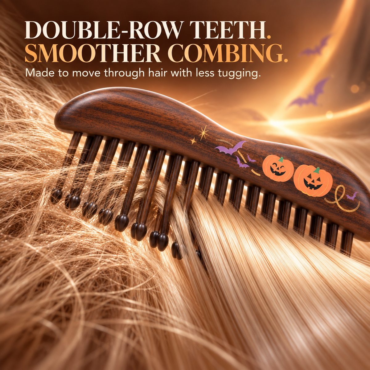 Mischief Maker | Inserted Tooth Craft & Lacquer Art Craft Chacate Preto Massage Comb