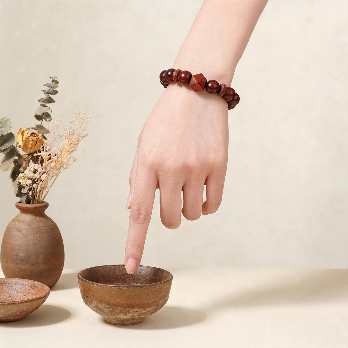 Fortune in All Directions | Red Sandalwood Beaded Bracelet