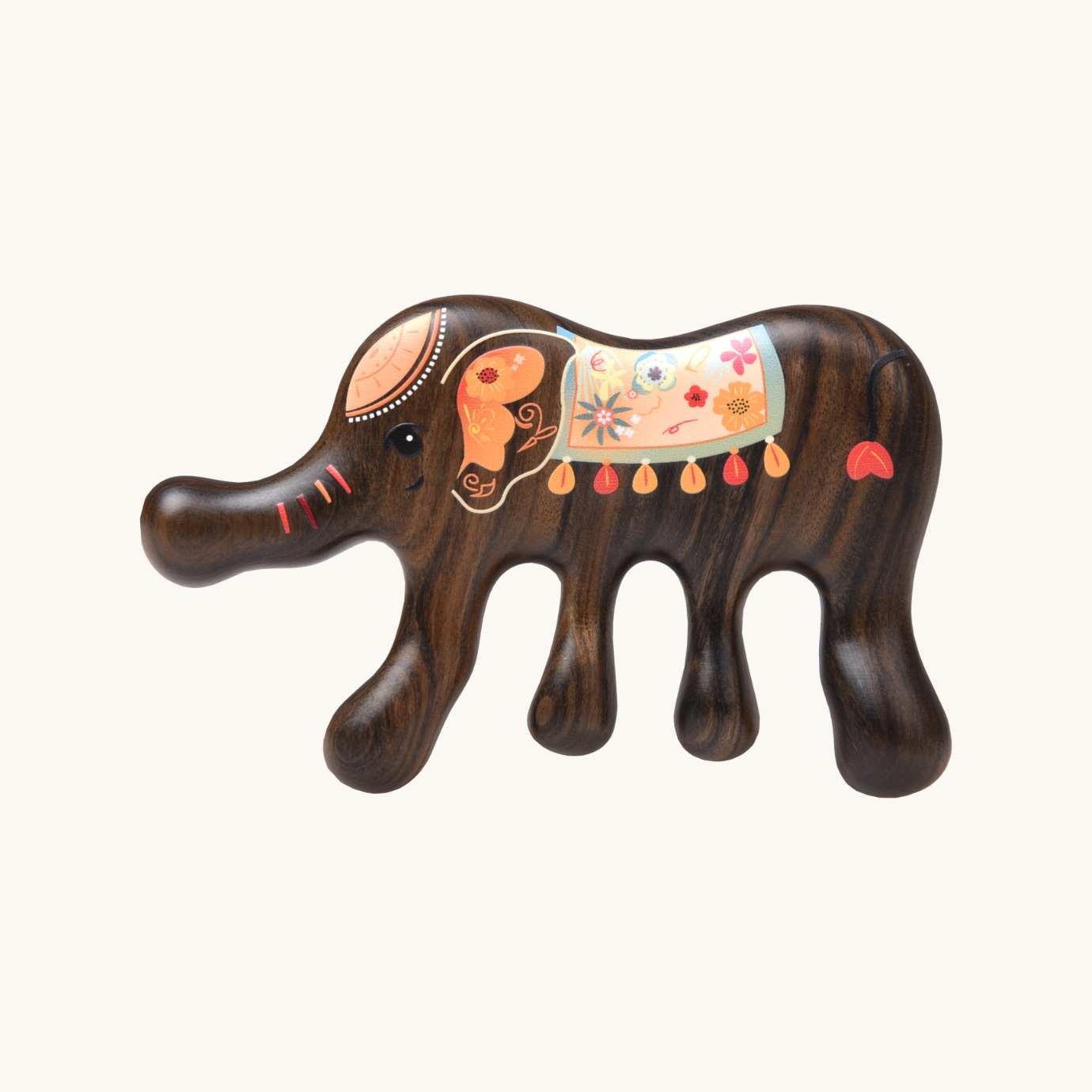 Wooden Scalp Massage Comb · Peaceful Elephant