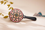 Fourfold Harmony | Cloisonné Enamel on Wood Handheld Ebony Mirror