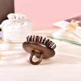 Wooden Cushion Handheld Hair Brush Round Shape
