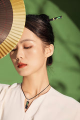 Épingle à cheveux en bois de rose noir avec motif bambou