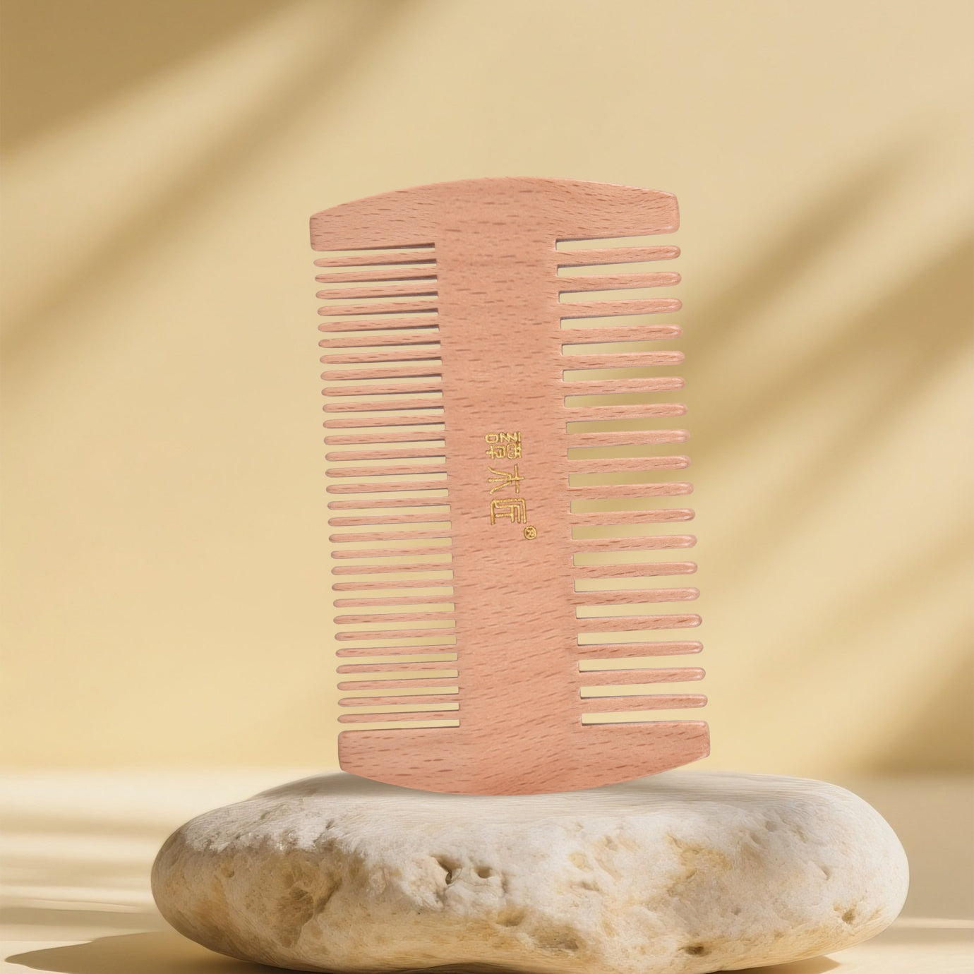 Portable Dual-Sided  Wooden Beard Comb - Gentleman