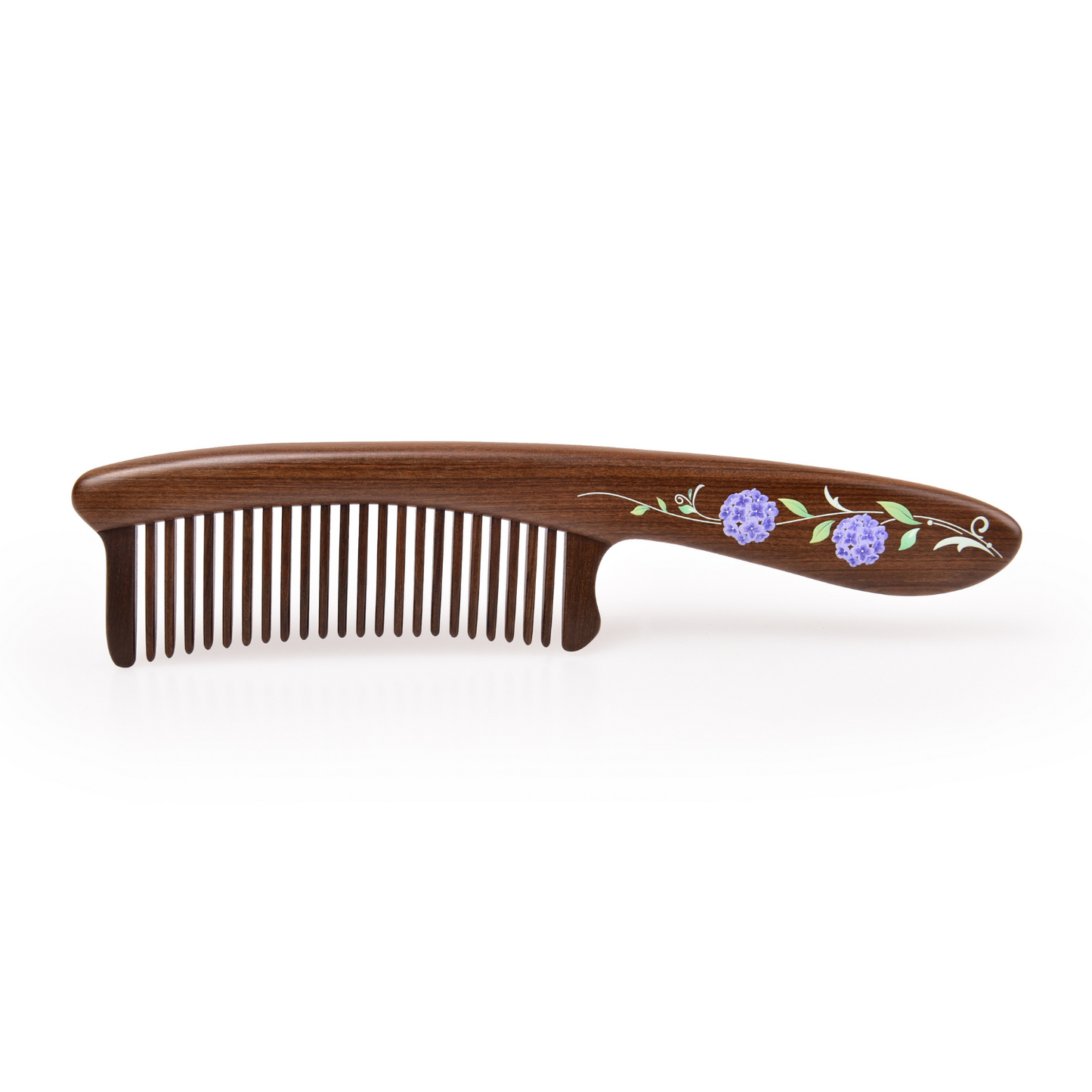 Kingwood Inserted Hair Comb with Hydrangea Pattern