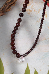 Gem and WOOD BEAD BRACELET