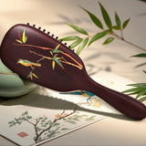 Black Rosewood Hair Comb-Landscape Green