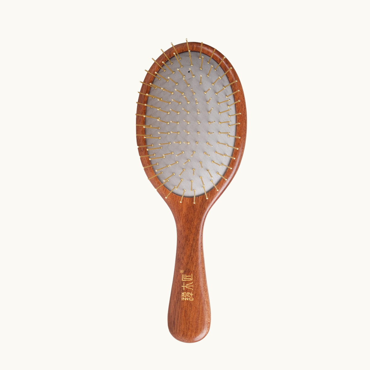 Brosse à cheveux en bois de hêtre certifié FSC avec picots métalliques