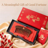 Rising Fortune | Lacquer Art South American Rosewood & Satine Bloodwood Comb