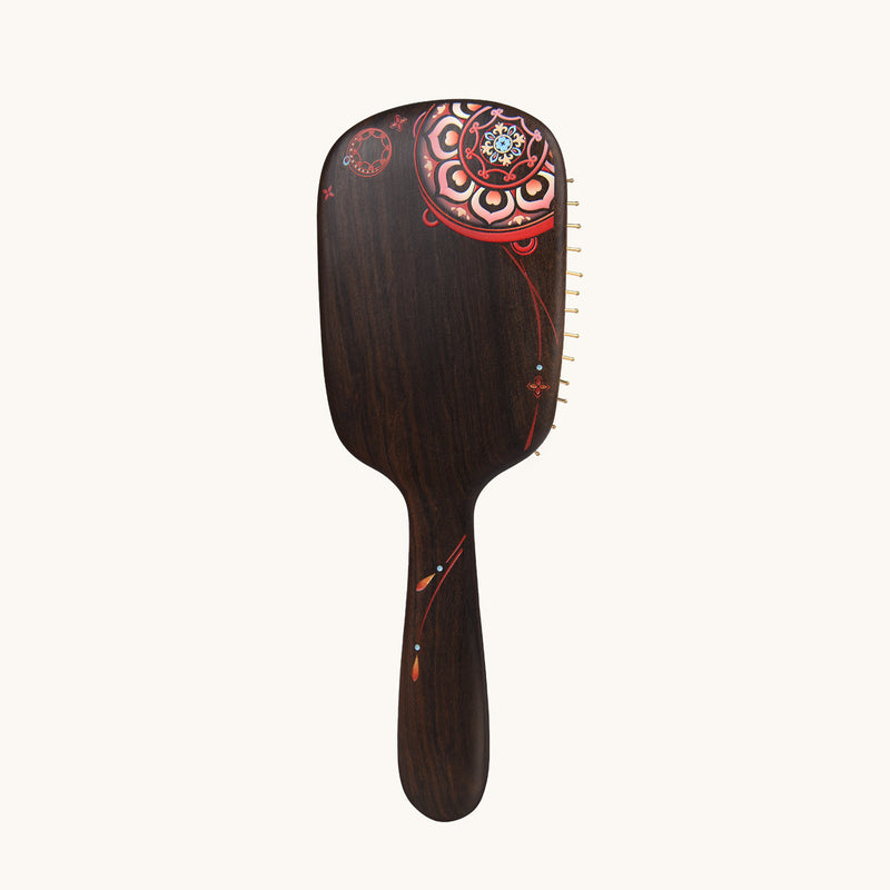 Wooden Brush with Drum Pattern