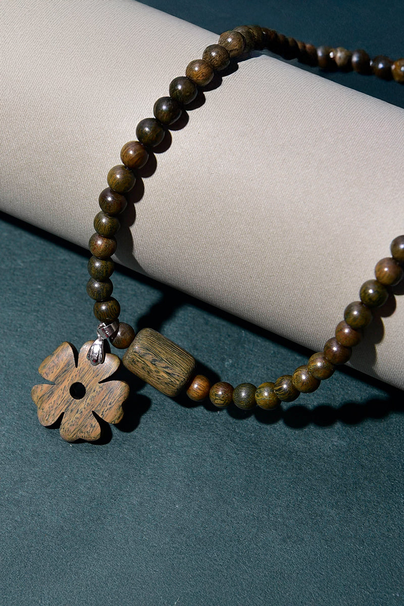 Flower Wood Beads Bracelet