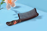 Butterfly and Flower Wood Comb