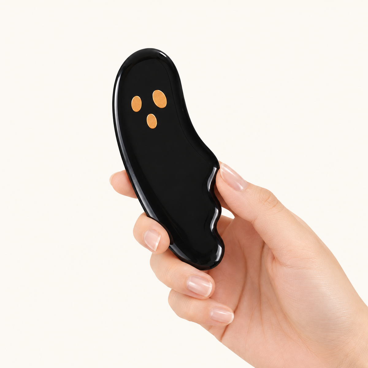 Little Ghost | Lacquer Art Craft Black Horn Gua Sha Board