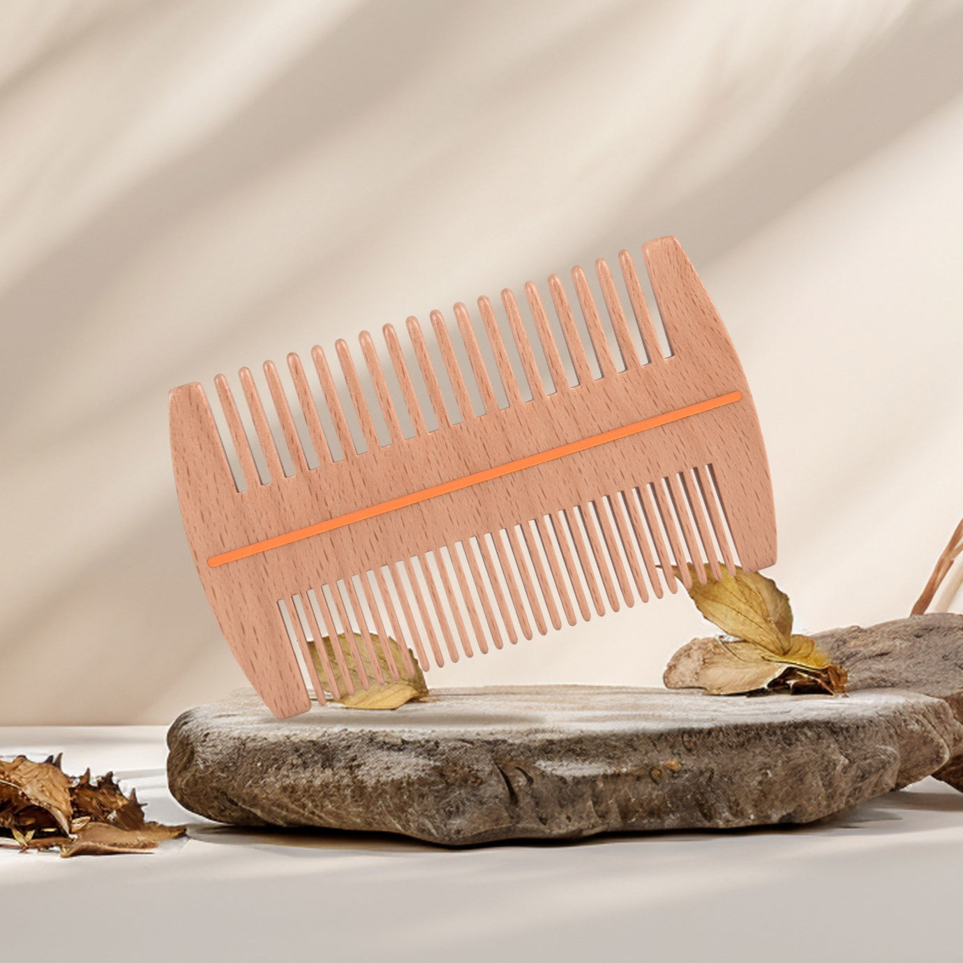 Portable Dual-Sided  Wooden Beard Comb - Gentleman