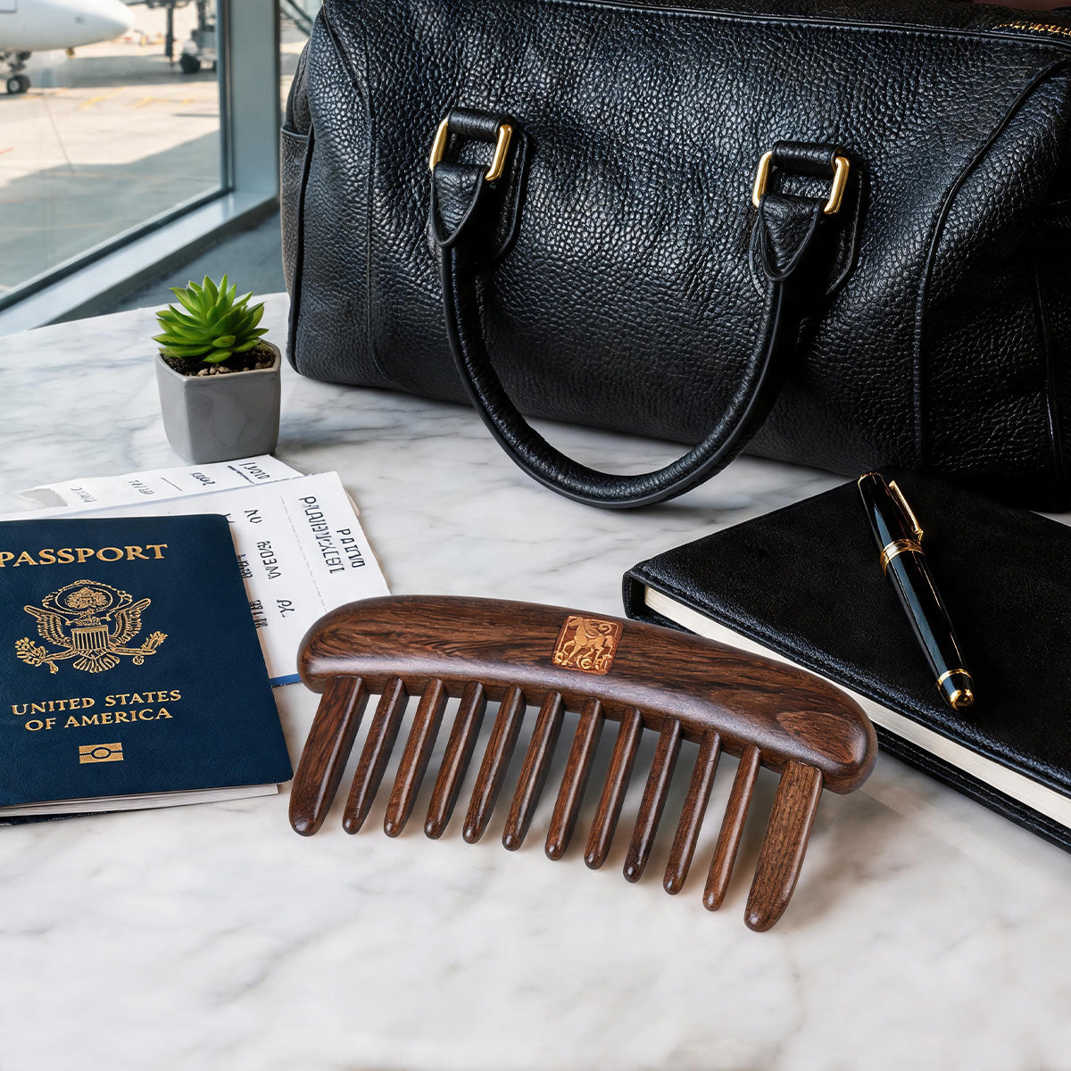 Rising Fortune | Lacquer Art South American Rosewood & Satine Bloodwood Comb