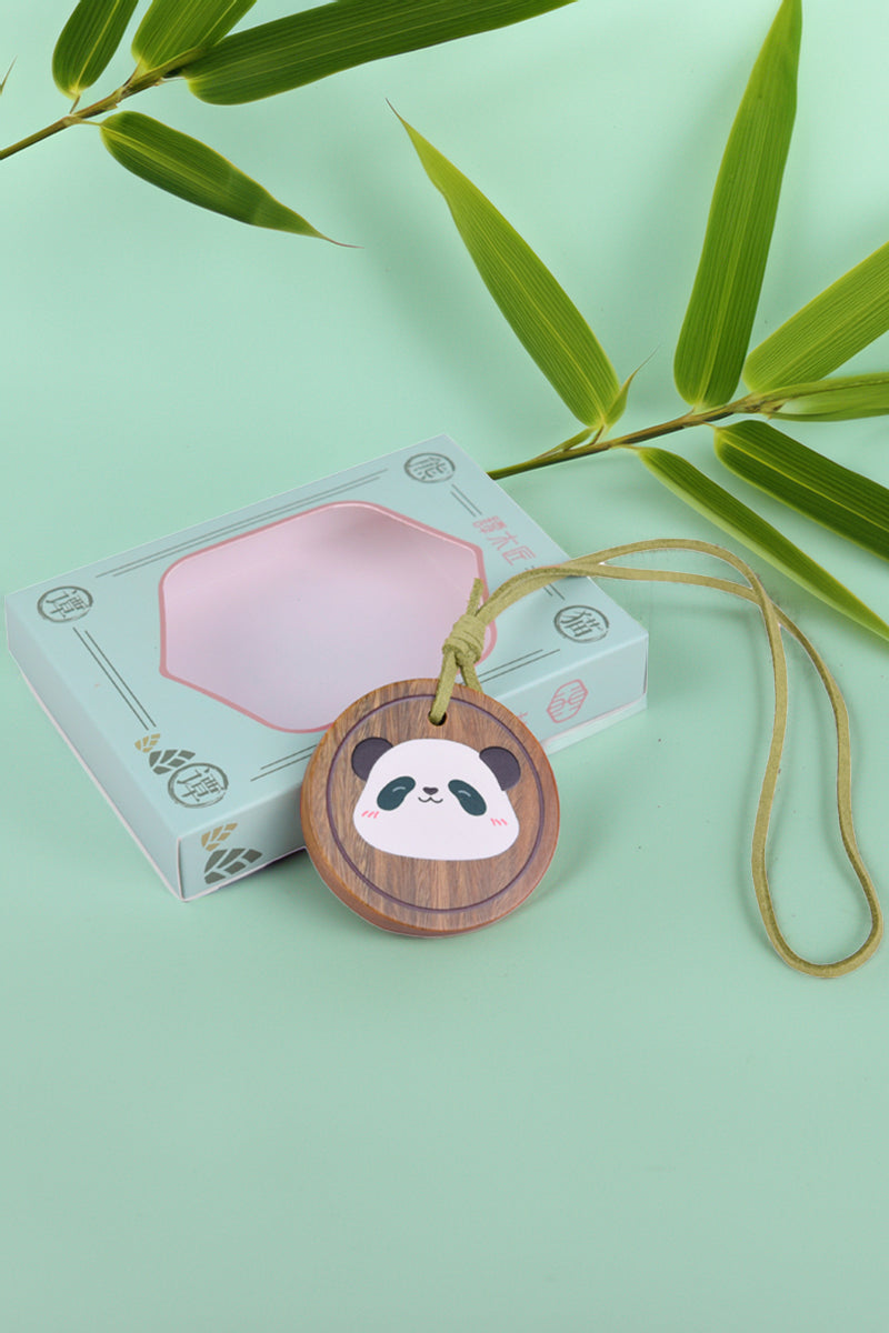 Pendentif en bois en forme de panda pour sac à main