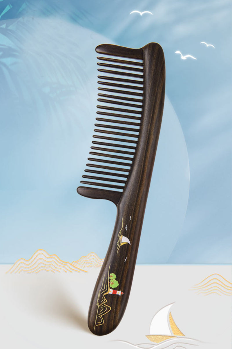 Handheld Wooden Comb, Hand-painting