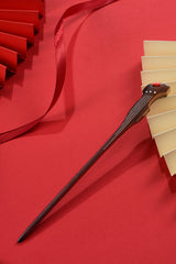 Broche à cheveux en bois d'ébène en forme de luth