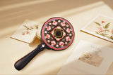 Fourfold Harmony | Cloisonné Enamel on Wood Handheld Ebony Mirror