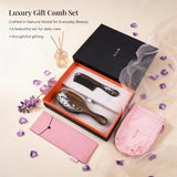 Purple Elegance | Lacquer Art Craft Chacate Preto Pair Comb Gift Set