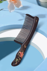 Butterfly and Flower Wood Comb