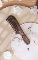 Peigne à cheveux Coeurs et gouttes de rosée
