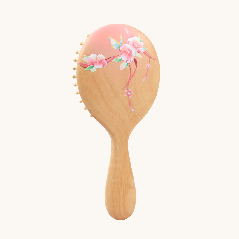 Peach Wooden Hair Brush