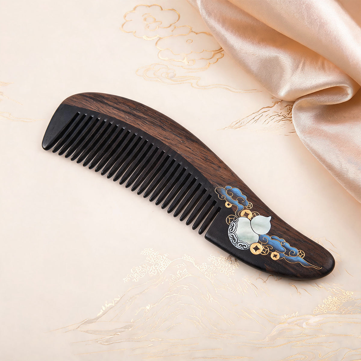 Heritage Blessing | Ebony Fine-Tooth Inlay Comb