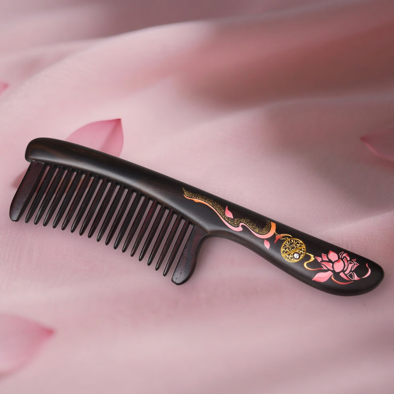 Artisan Wooden Hair Comb - Joyful Reunion