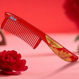 Harmony & Full Moon Red Wooden Hair Comb