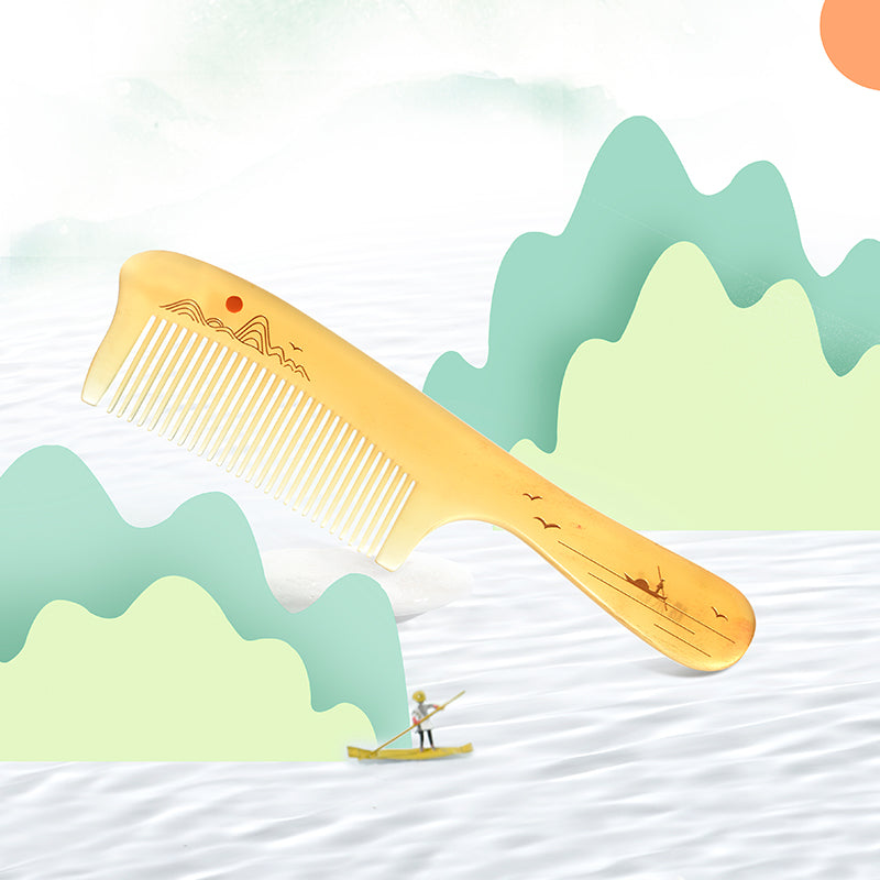 Sheep Horn Comb (Sunrise)