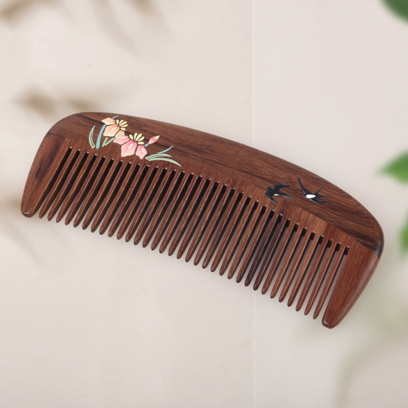 Natural Wooden  Lacquer Art Comb