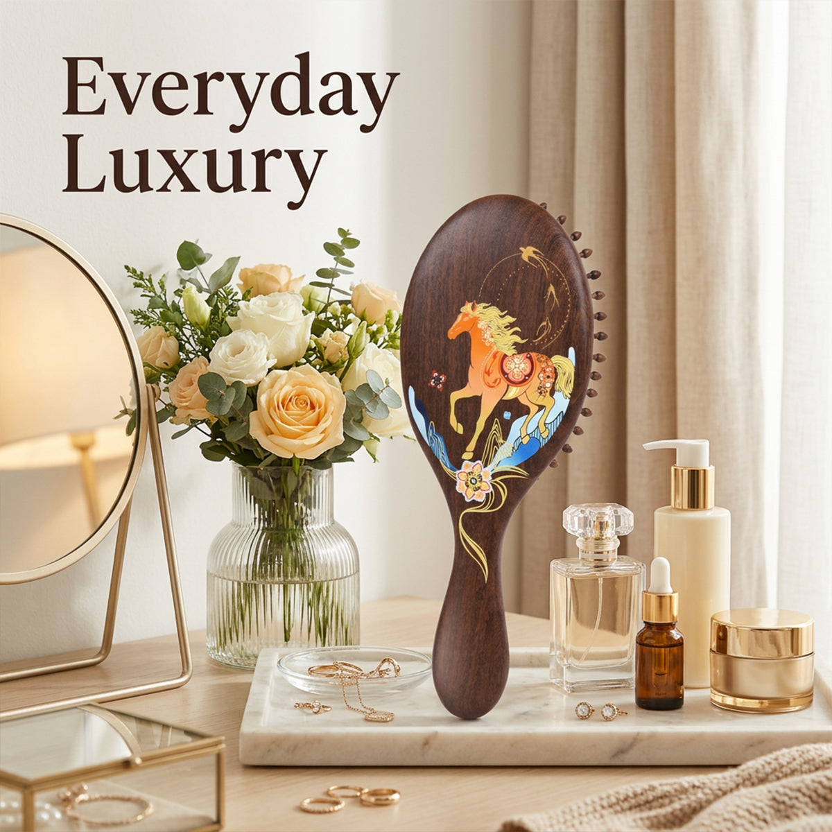 Dreambound Journey | Lacquer Art Craft South American Rosewood Cushion Brush