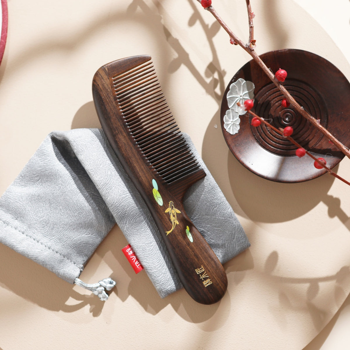 Koi Carp Wooden Comb