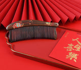 Wooden Comb with Embroidered Ball Pattern