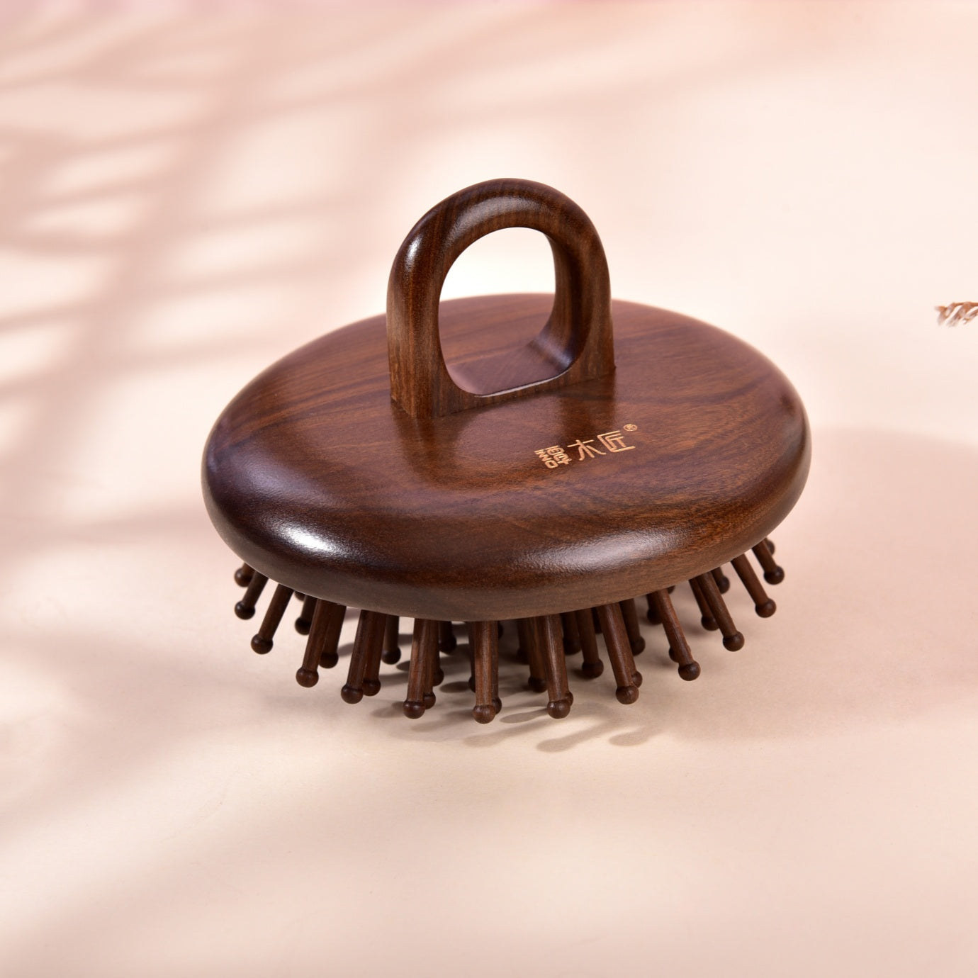 Wooden Cushion Handheld Hair Brush Round Shape