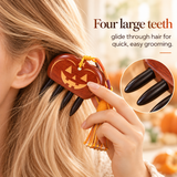 Pumpkin Spirit | Inserted Tooth Craft & Lacquer Art Craft Satine Bloodwood & Ebony Massage Comb