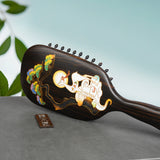 Ebony Cloisonn Hair Brush-Deer Forest