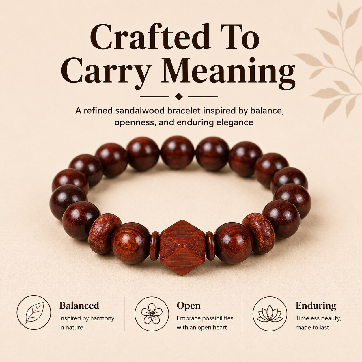 Fortune in All Directions | Red Sandalwood Beaded Bracelet