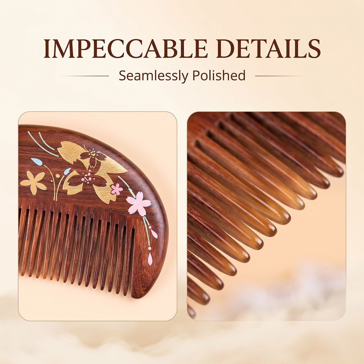 Abundant Blessings | Lacquer Art Craft Pau Rosa Wood Comb